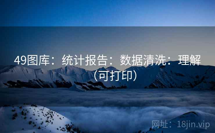 49图库：统计报告：数据清洗：理解（可打印）